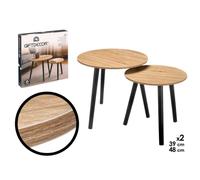 Zylx shopping - Set de 2 Mesas Auxiliares Redondas Nido para Salón y Dormitorio | Mesitas de Centro Modernas Estilo Nórdico (39cm y 48cm)