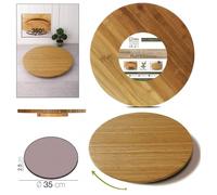 Zylx shopping - Tabla Giratoria de Bambú para Cocina Ø 30cm / 35cm, Bandeja de Servir Rotatoria 360° Natural Lazy Susan para Mesa y Encimera