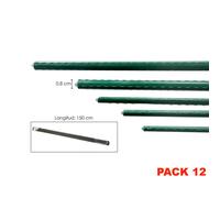 ZYLX SHOPPING - Tutor de Jardinería Verde Ø 0.8cm - Pack de 12 - Disponible en 4 Alturas (60/90/120/150cm)