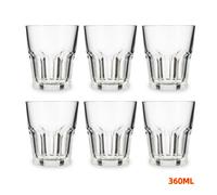ZYLX SHOPPING - Vasos de Vidrio Transparentes Vivalto| Pack 6 Unidades 300ml (8.5×9.5 cm) / 360ml (8.5×12 cm) | Resistentes y Elegantes