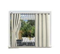 Zymjzbetic Cortina para pérgola 1 Cortina Impermeable for Exteriores con Ojales for Patio, cenador, Porche Delantero, pérgola(Beige,Grommet Top_W254 X H274)