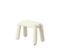 Zymjzbetic Taburete de Maquillaje Maquillaje Vanity Taburete Tocador | Porche Cambiador de zapatos Dormitorio Sala de estar Taburetes de ocio con forma de tira irregular(White)