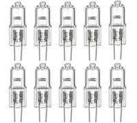 Zynqo 10Pcs Bombillas Halógenas G4, Bombilla de 12 V, 50 W, Bombilla Halógena 2 Pines G4 para Iluminación del Paisaje, Luz del Gabinete, Iluminación de Pista