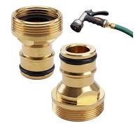 Zynqo Conector rápido de manguera de jardín de 3/4 pulgadas, adaptador de manguera de alta calidad para grifo roscado y pistola pulverizadora de jardín
