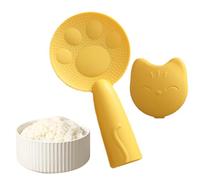 Zyntora Cuchara para olla arrocera | Pala recogedora de arroz independiente | Paletas antiadherentes para olla arrocera con soporte de almacenamiento, pala para arroz en forma de gato para ollas