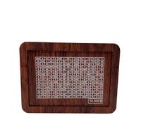 ZythrXLate Caja para Monedas de Madera Caja de Madera con Textura Digital, 1000/3000/5000/10000, Hucha Reutilizable, Ahorro, Caja Almacenamiento Efectivo para Monedas(Brown (10000 USD))