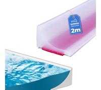 Zyvoq Barrera Agua Ducha 2 Metros Transparente. Perfil Silicona Ducha con Autoadhesivo. Copete Encimera Cocina. Barrera para Que no salga Agua Baño. Embellecedor Encimera Cocina 30x15mm Transparente