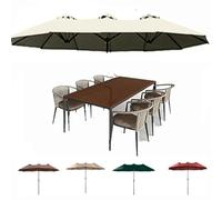 ZYXQQJ Toldo De Recambio Parasol Grande 460×270cm Sombrilla De Patio Repuesto De Tela De Doble Cara para Exteriores 12 Varillas(Off White)