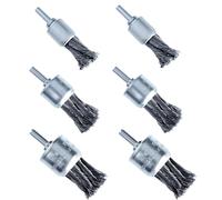 Zzcy 6 Piezas Cepillos de Alambre para Taladros Cepillo Trenzado de Acero Galvanizado con Vástago Redondo, Eliminación rápida de óxido, Pintura Vieja y Suciedad Persistente (20/25/30 mm)