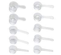 ZZHBOO 10 Cucharas Medidoras de Plástico Transparentes, Juego de Medición Preciso 1g 2g 3g 5g 10g, para Dosificar Leche en Polvo, Proteína, Suplementos y Cocina Creativa