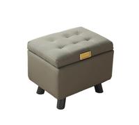 ZZHYTANG Puf Almacenamiento tapizado Piel PU, Taburete reposapiés Estructura Madera, Banco Multifuncional for recibidor salón sofá vestidor(Dark Khaki)
