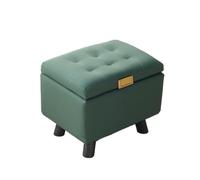 ZZHYTANG Puf Almacenamiento tapizado Piel PU, Taburete reposapiés Estructura Madera, Banco Multifuncional for recibidor salón sofá vestidor(Dark Green)
