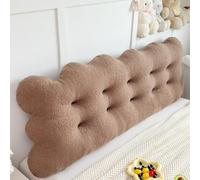 ZZYK Cojín De Respaldo Grand para Cama Tipo Diván Litera Al Lado De La Cama | Soporte De Lumbar Suave Tapizado,Almohada De Pared Para Leer Y Descansar,Fijo Con Banda,Marrón,47Inch/Full