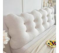 ZZYK Cojín De Respaldo Grand para Cama Tipo Diván Litera Al Lado De La Cama | Soporte De Lumbar Suave Tapizado,Almohada De Pared Para Leer Y Descansar,Fijo Con Banda,Beige,71Inch/Cal King
